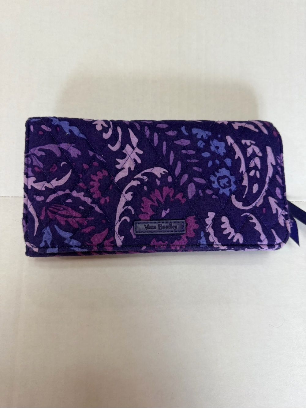 Vera Bradley Purple Paisley Quilted Clutch Wallet